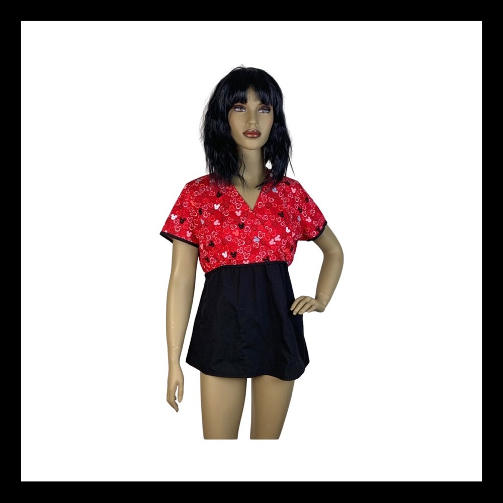 BOGO 50% off NWOT Disney Red/Black Nurses Scrub Top Small